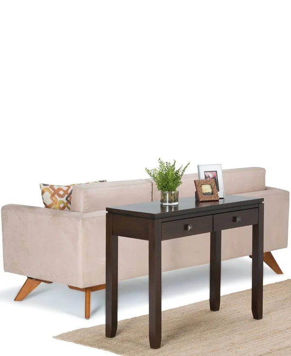 Simpli Home Cosmopolitan Console Sofa Table - Coffee Brown
