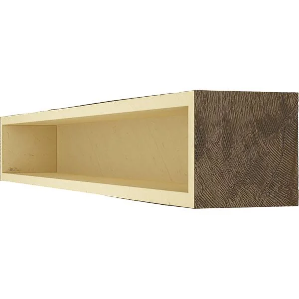 Ekena Millwork MANURW06X06X84BM 6x22H x 6x22D x 84x22W Riverwood Faux Wood Fireplace Mantel - Burnished Mahogany