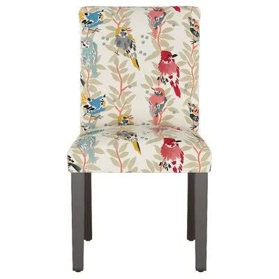 Andres Cotton Parsons Chair Mistana Upholstery: Gray/Red Floral