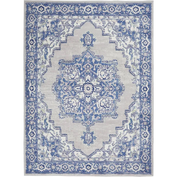 Nourison Whimsicle WHS03 Area Rug - Grey Blue, 5& x 7&