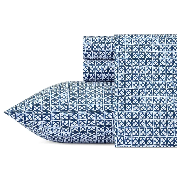 Trina Turk Cascara Queen Sheet Set - Blue