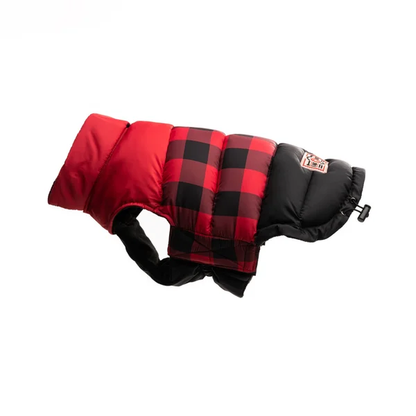 fabdog APP2508 Red Buffalo Check Color Block Puffer Jacket 24x22