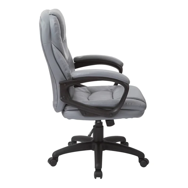 Work Smart Faux Leather Managers Chair Charcoal
