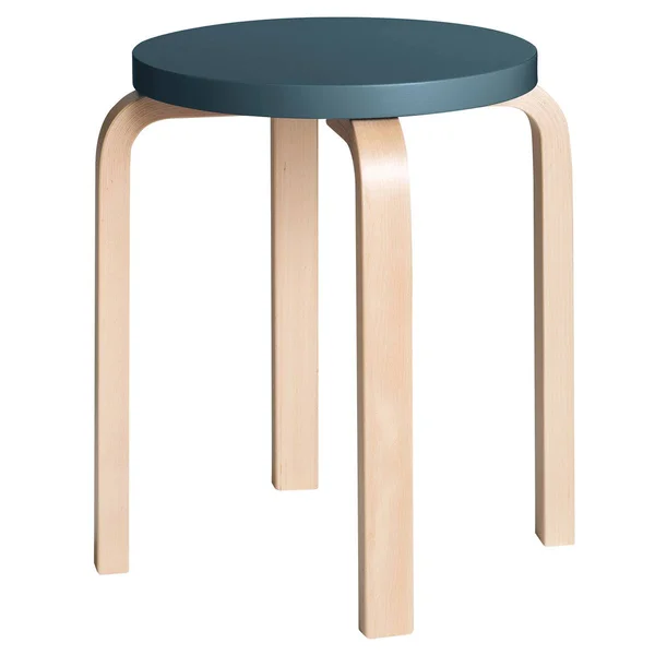 Artek Aalto Stool E60 - Blue - Birch