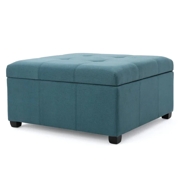 Christopher Knight Home Carlsbad Fabric Storage Ottoman - Dark Blue