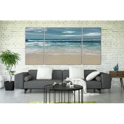 A Premium Symphony of The Sea - Multi-Piece Image on Canvas Beachcrest Home Size: 32x22 H x 64x22 W x 1.5x22 D