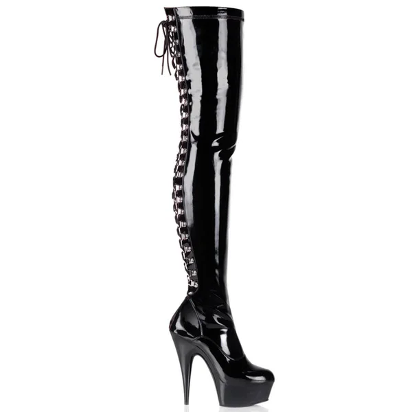 Pleaser - Delight-3063 9 - Red Str Patent/Red