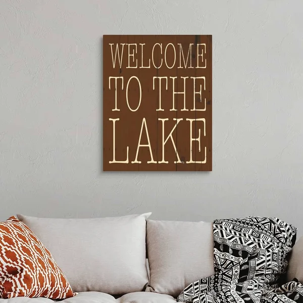 Welcome to The Lake - Large Solid-Faced Canvas Wall Art Print, Great Big Canvas