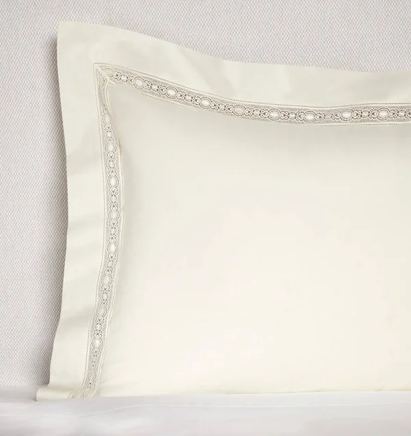 Sferra Giza 45 Lace Bedding - Standard Sham - White