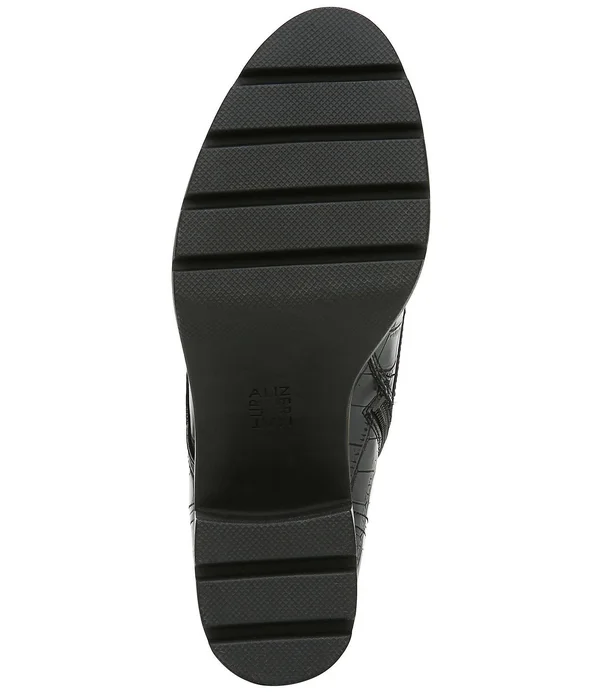 Naturalizer Madalynn Lug Sole Booties - Black Crocco