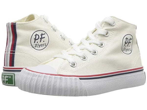 PF Flyers Center Hi (Little Kid/Big Kid), 2 Little Kid M, White Canvas
