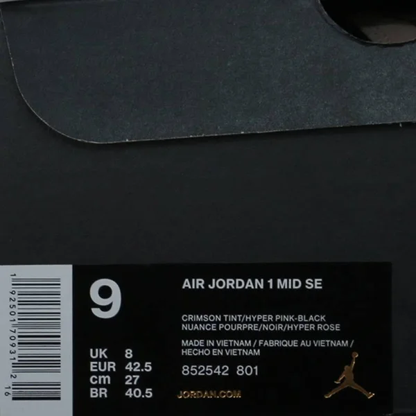 Air Jordan 1 Mid SE &Crimson Tint& - 852542-801 - Size 9.5