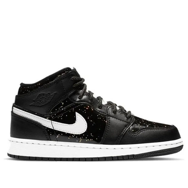 Nike Air Jordan 1 Mid SE GS Black Glitter Basketball Shoes/Sneakers AV5174-001 (Size: US 5.5Y)