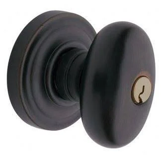 Baldwin Egg Knob Classic Rose Keyed Entry Emergency Exit Satin Chrome