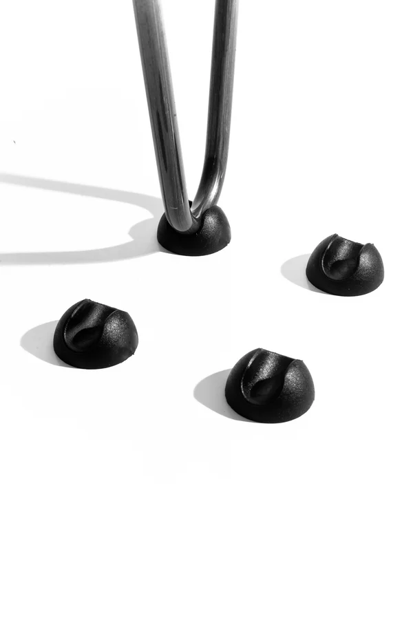 Hairpin Legs Set of 4 - 3-Rod Design - Jet Black Satin Powder Coated Finish, 31x22, Jet Black, 3/8x22