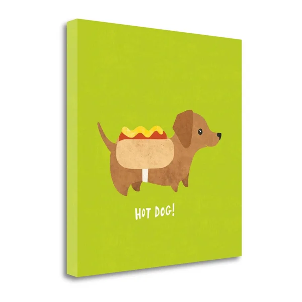 Tangletown Fine Art Good Dogs Dachshund Bright by Moira Hershey - Gallery Wrap Canvas 24x22 x 24