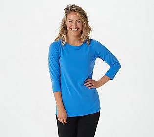Susan Graver Modern Essentials Regular LiquidKnit Tunic - Size XX-Small, Pure Blue Sky