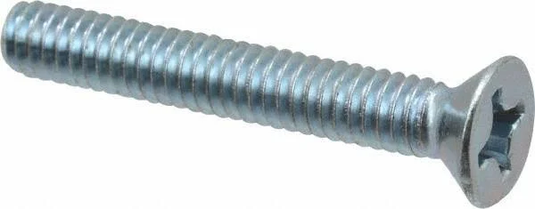Value Collection #12-24 UNC - 1-1/2x22 OAL Phillips Drive Machine Screw - Flat Head, Grade 2 Steel, Zinc-Plated Finish, Without W
