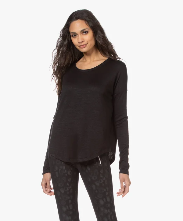 Rag & Bone Hudson Long Sleeve Tee x Small, Black
