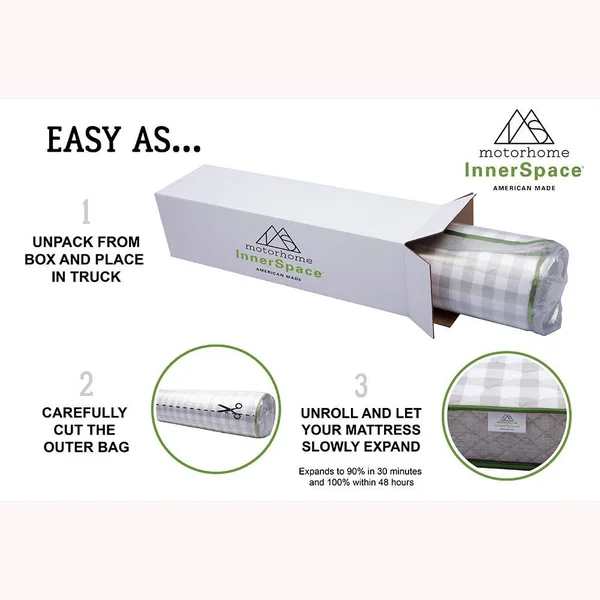 Innerspace Luxury Products 8-Inch RV Luxury Deluxe Reversible Memory Foam Mattress - Short Queen