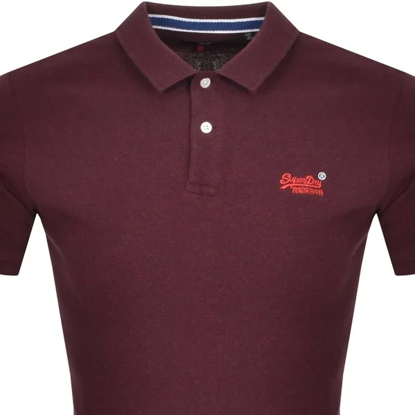 Superdry Organic Cotton Classic Pique Polo Shirt - Red - Polo Shirts