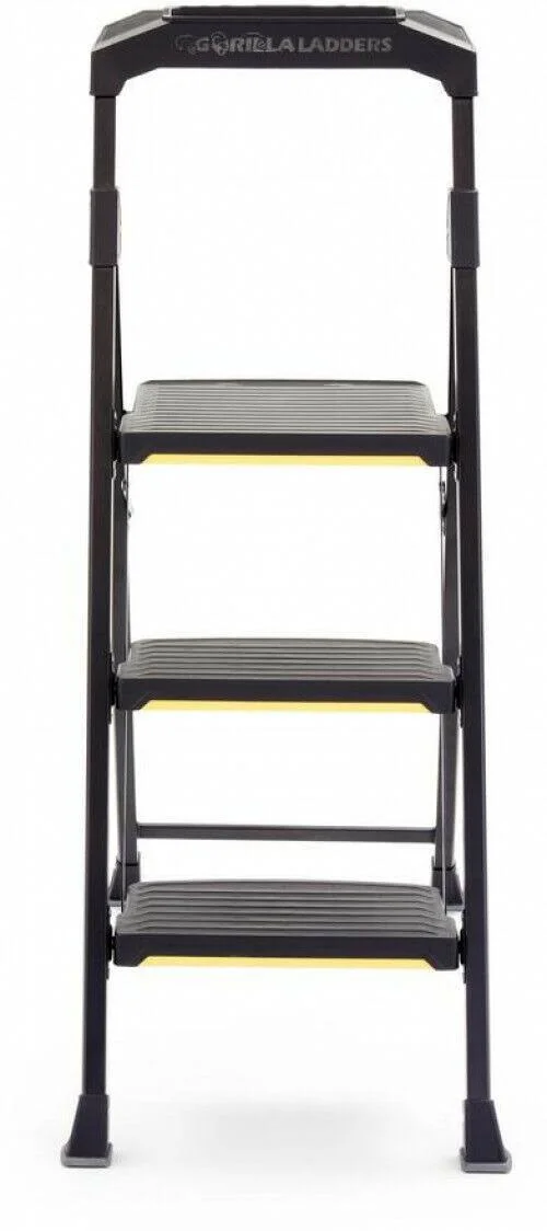 Gorilla Ladders 3-Step Pro-Grade Steel Step Stool with 300 lbs. Load Capacity Type iA Duty