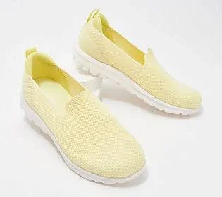 Skechers GOwalk Classic Washable Knit Slip-On Shoes- Daydream, Size 8-1/2 Wide, Yellow