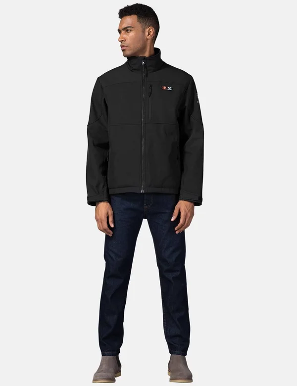 PTAHDUS Men's Heated Jacket Soft Shell with Hand Warmer - with 7.4V