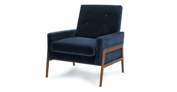 Blue Accent Armchair in Fabric, Article Nord Cascadia Modern Furniture