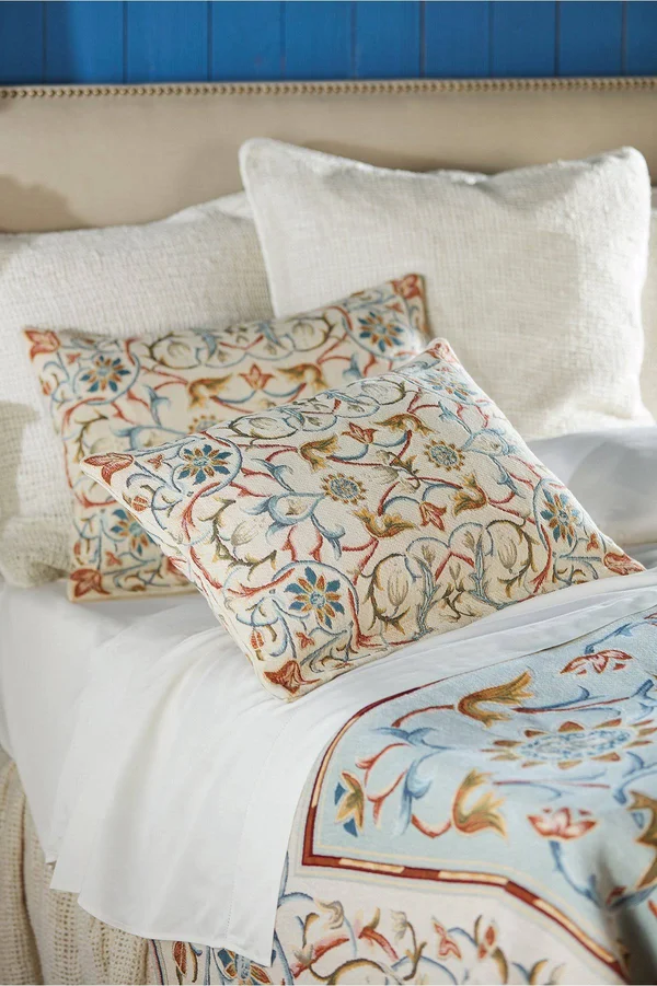 Soft Surroundings Augusta Tapestry Bed Sham - in Spring Sky Size Standard