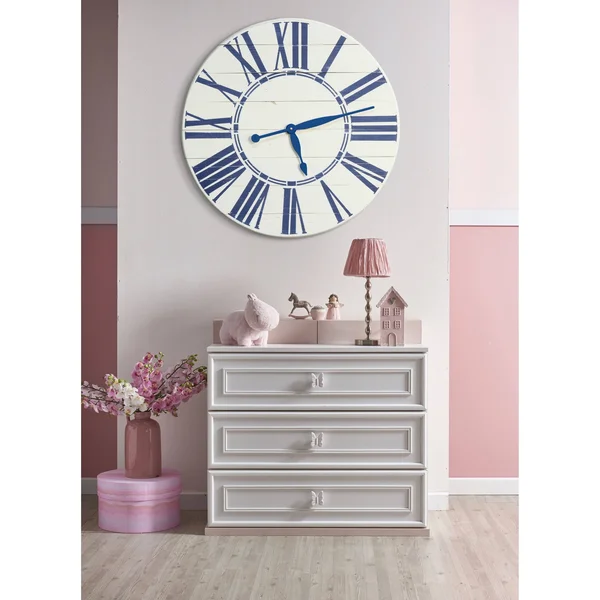 Oversized Farmhouse Wall Clock Finish: White/Green, Size: Medium
