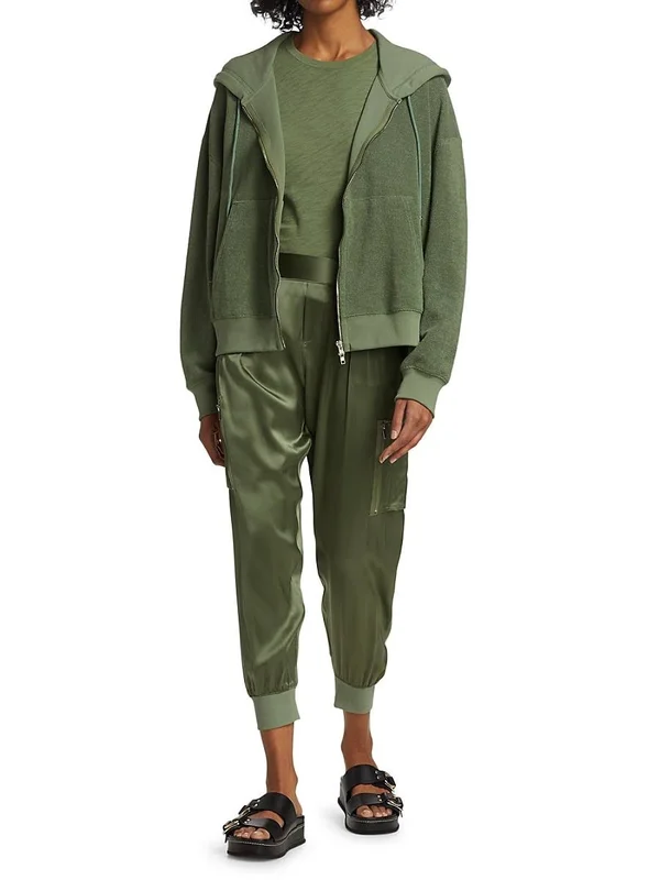 ATM Anthony Thomas Melillo Women's REVERSE French Terry Zip Hoodie Agave, Xs
