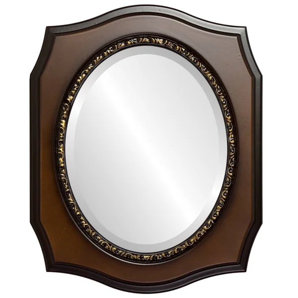 San Francisco Framed Oval Mirror - Walnut