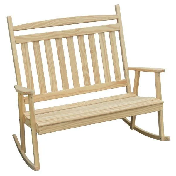 Yellow Pine Double Classic Porch ROCKER, Size: 3.5, Red