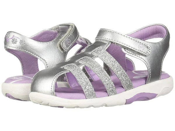 Stride Rite SRT Luna - Girls 6.5 Toddler Silver Sandal XW