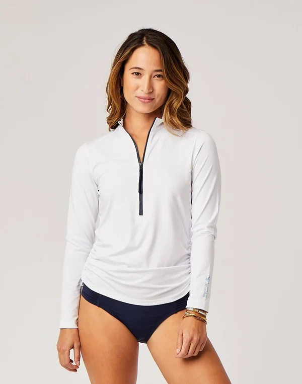 Carve Designs Cruz Rashguard - Women's White/Navy Pull, Xs