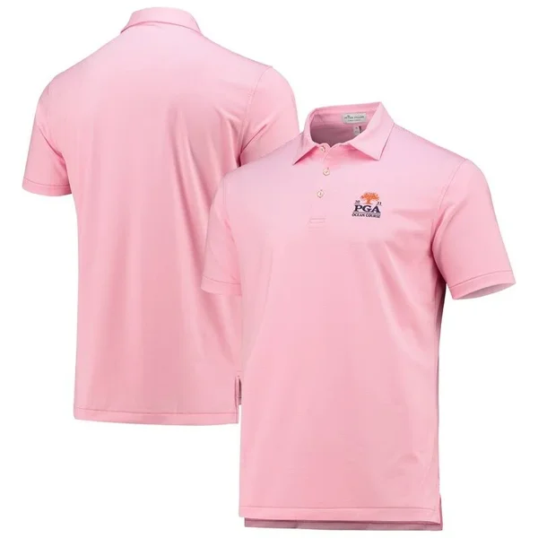 Peter Millar 2021 PGA Championship Pink Jubilee Striped Performance Polo Size: Small