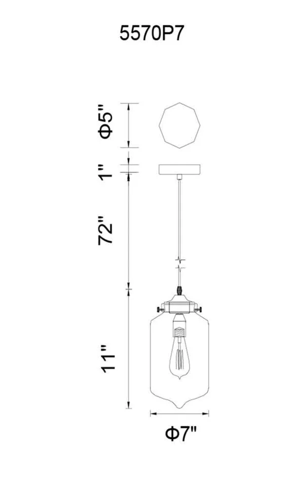 CWI Lighting Glass 1 Light 5570P7C Mini Pendant Clear