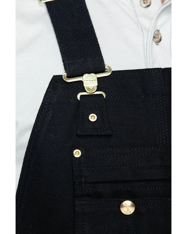Carhartt Black Quilt-Lined Zip-to-Thigh Bib Overalls