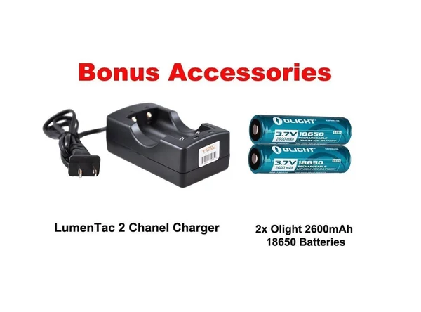 Rechargeable Bundle:Olight M3XS-UT Javelot 1200 Lumen Cree XP-L LED Flashlight, Two Genuine Olight 2600mah 18650 Batteries, and