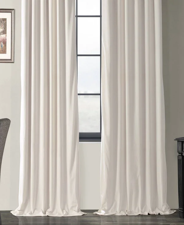 Half Price Drapes VPCH-120601-108 Signature Blackout Velvet Curtain - Ivory, 50 x 108