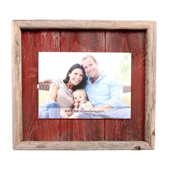 Rustic Farmhouse Plank Picture Frame - Rustic Red 8x10
