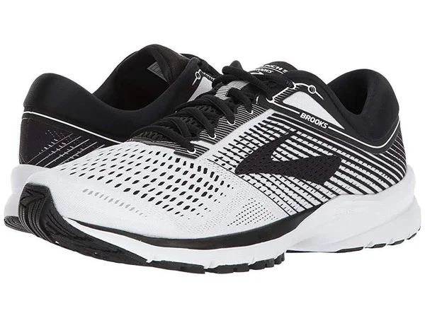 Brooks Men's Launch 5 Running Shoe, Size: 8.5, White - Black