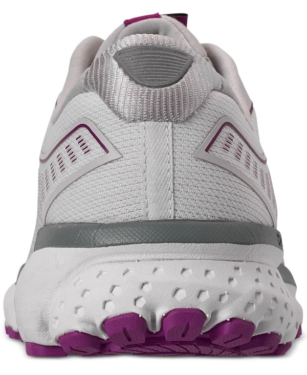 Brooks Women's Ghost 12 White-Grey-Hollyhock, 10