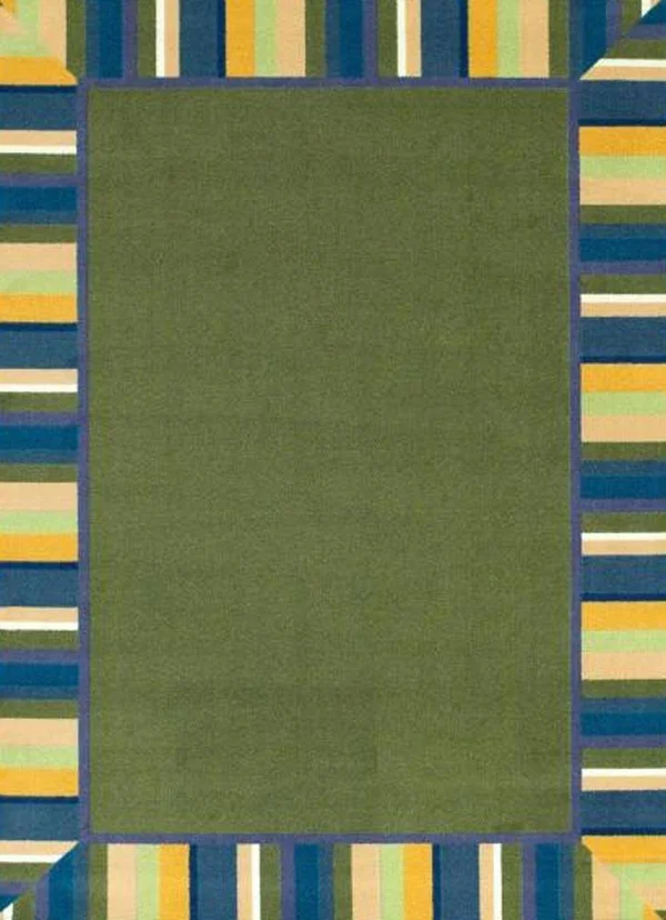 Joy Carpets Clean Green Classroom Rug, 5&4x22 x 7&8x22 Oval Bold