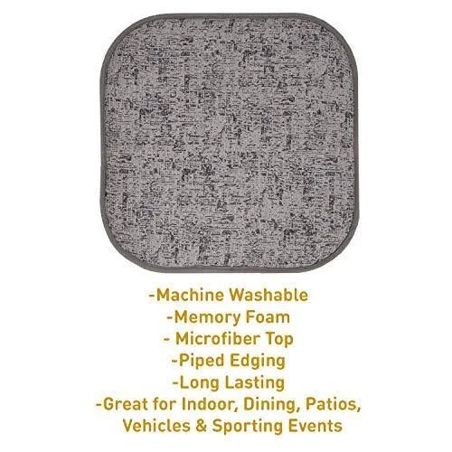 Sweet Home Collection Chair Cushion Memory Foam Pads Honeycomb Pattern Slip Non Skid Rubber Back Rounded Square 16x22 x 16x22 Se