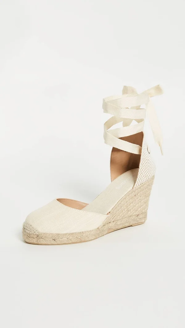 Soludos Tall Wedge Linen, 6, Blush