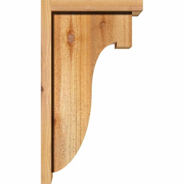 Ekena Millwork COR08X12X12DEL01RWR 8x22W x 12x22D x 12x22H Del Monte Rough Sawn Corbel w/Backplate - Western Red Cedar