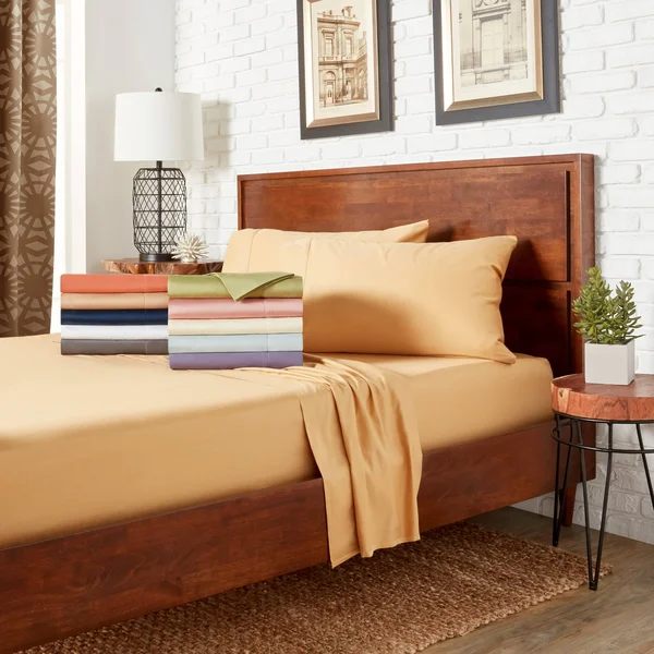 T400 Hemstitch Gold Twin Sheet Set