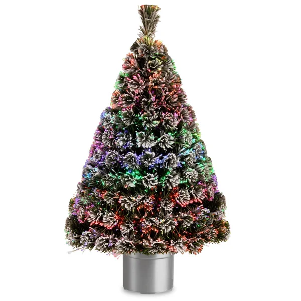 National Tree 48x22 Fiber Optic Evergreen Flocked Tree